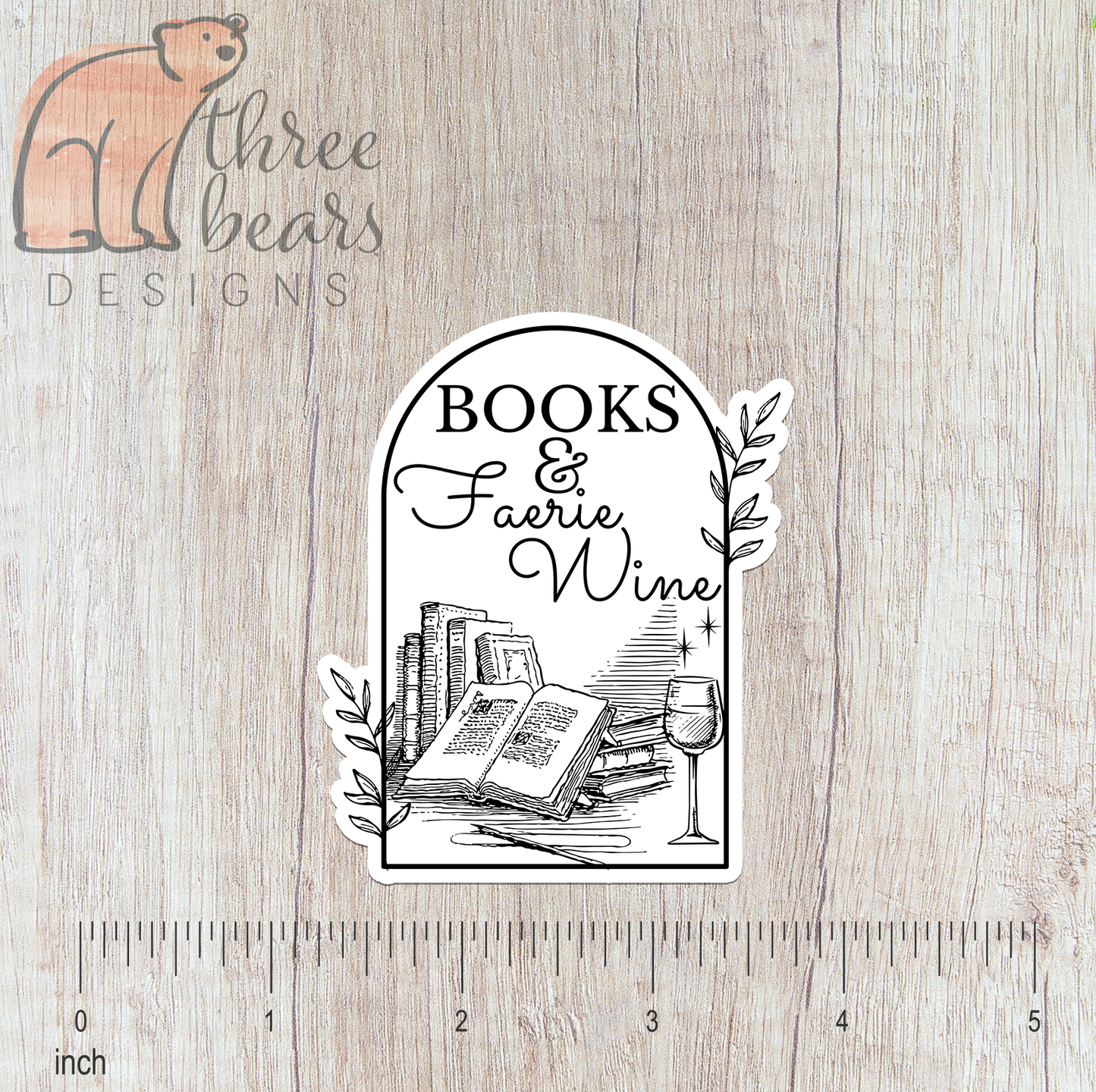 Books and Faerie Wine Sticker — INDOOR USE ONLY