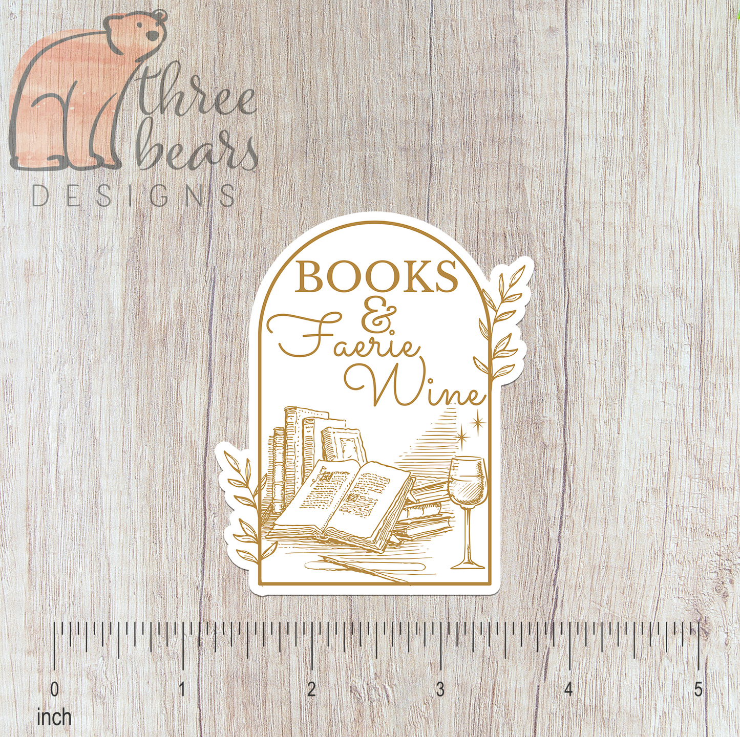 Books and Faerie Wine Sticker — INDOOR USE ONLY