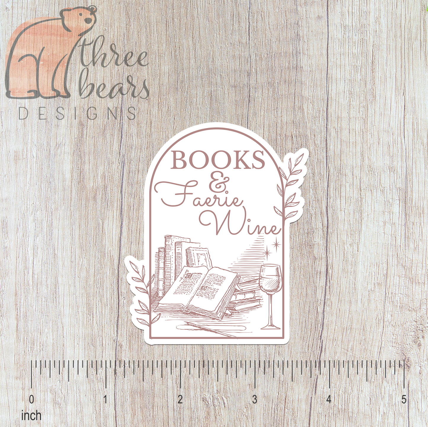 Books and Faerie Wine Sticker — INDOOR USE ONLY