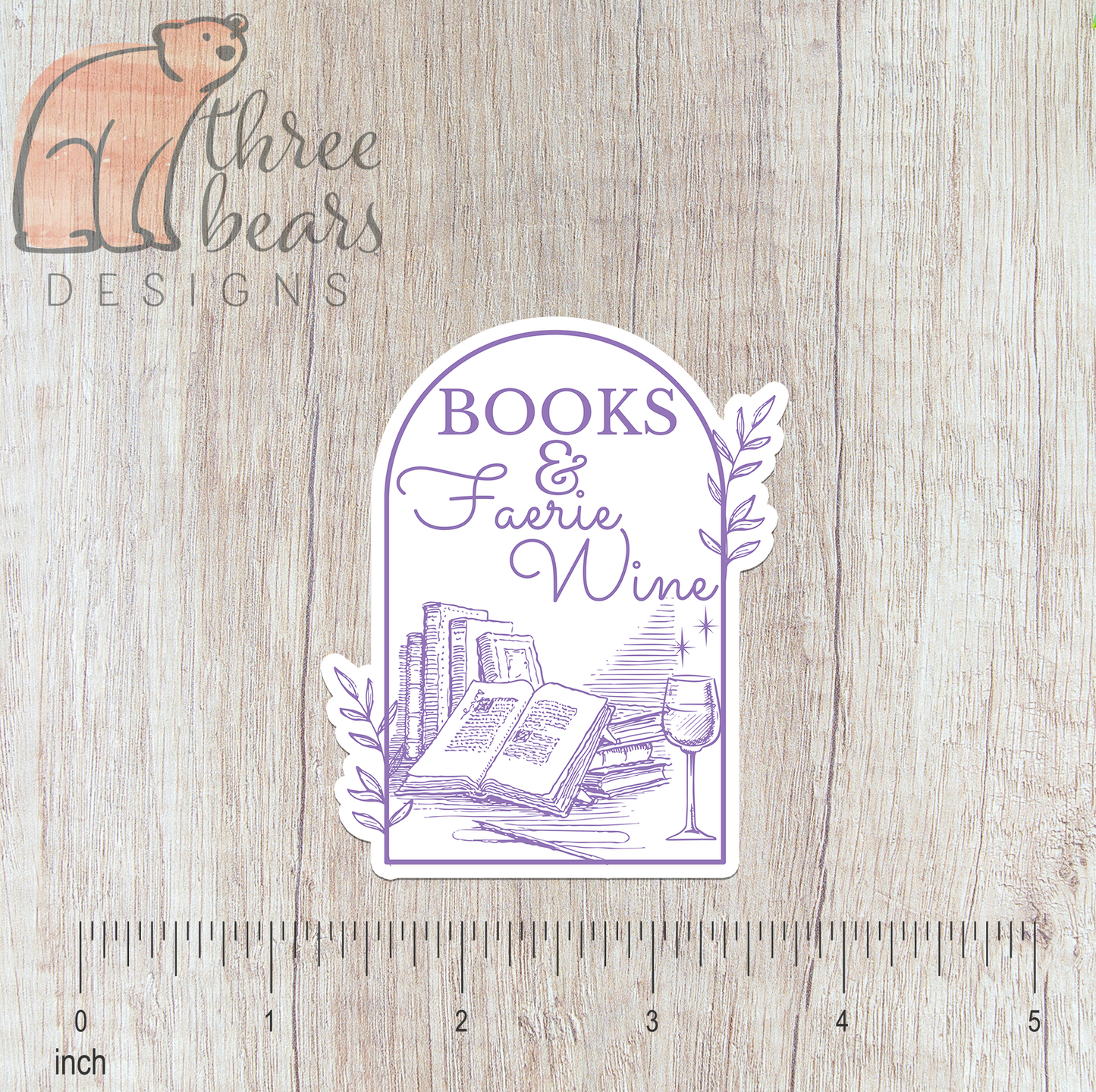Books and Faerie Wine Sticker — INDOOR USE ONLY