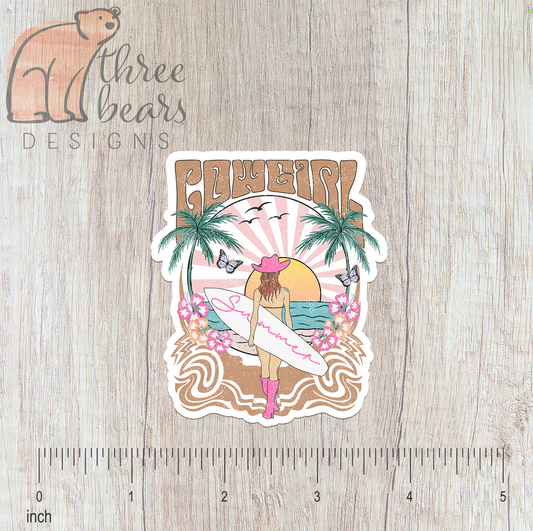 Cowgirl Summer Sticker — INDOOR USE ONLY