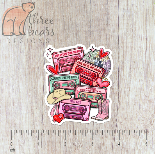 Love Cassettes Sticker — INDOOR USE ONLY