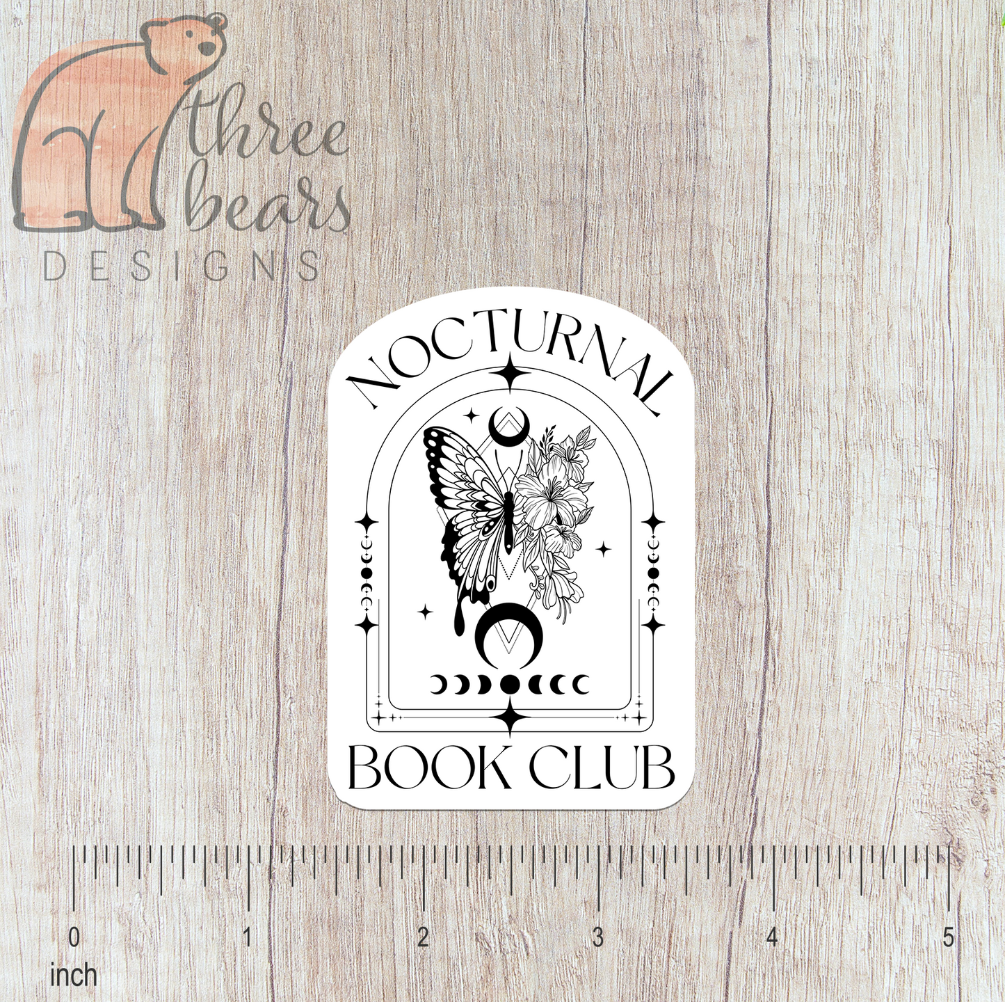 Nocturnal Book Club Sticker — INDOOR USE ONLY
