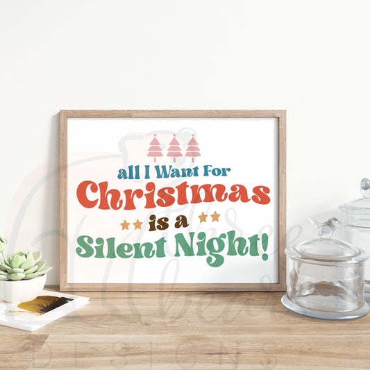 Silent Night Shelf Sign