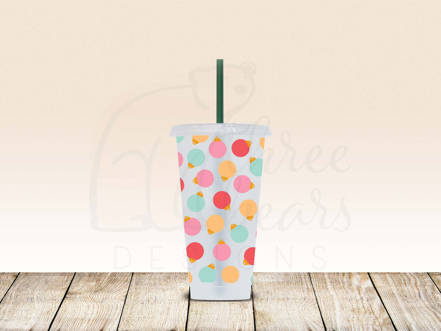 Bright Baubles 24oz Cold Cup w/Straw