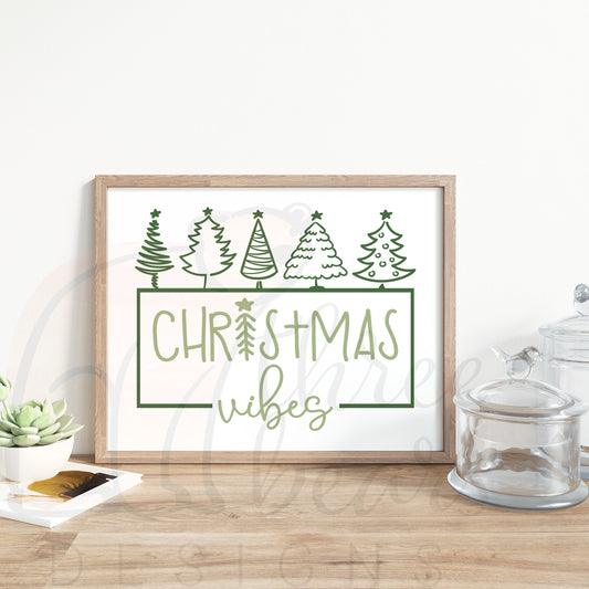 Christmas Vibes Shelf Sign