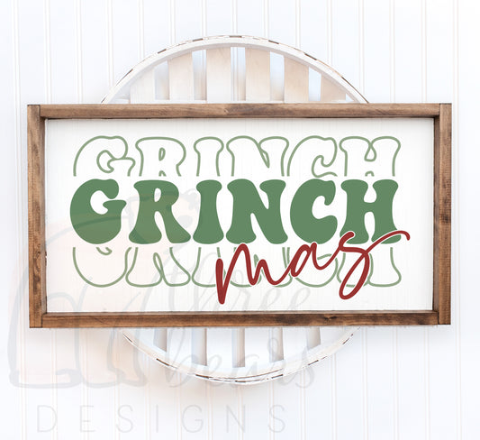 Grinchmas Farmhouse Style Shelf Sign