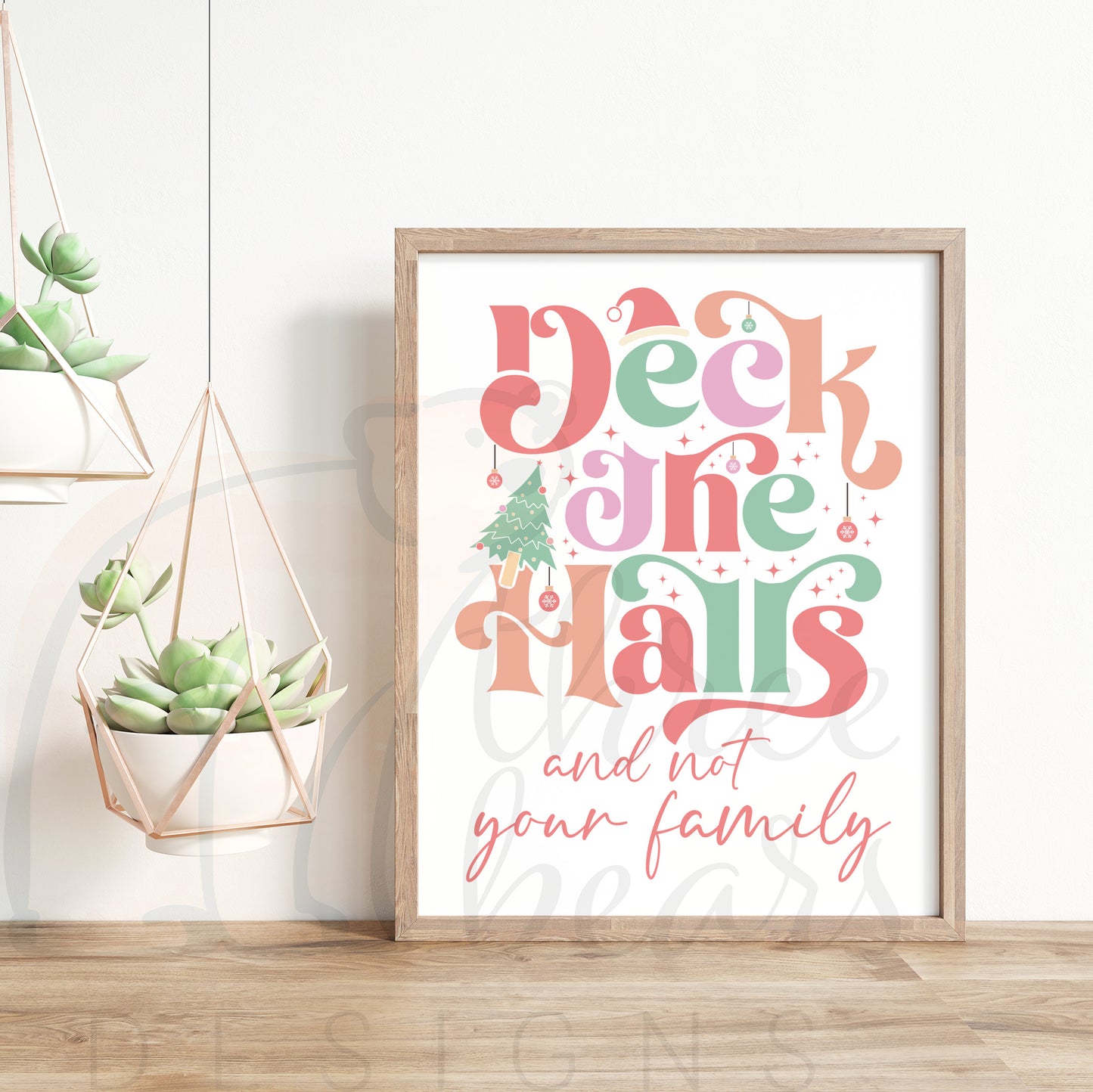 Deck the Halls Retro Shelf Sign