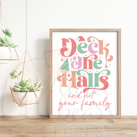 Deck the Halls Retro Shelf Sign