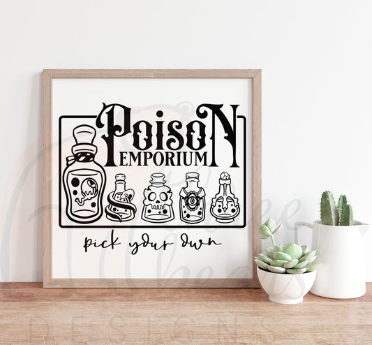 Pick Your Poison Shelf Sign