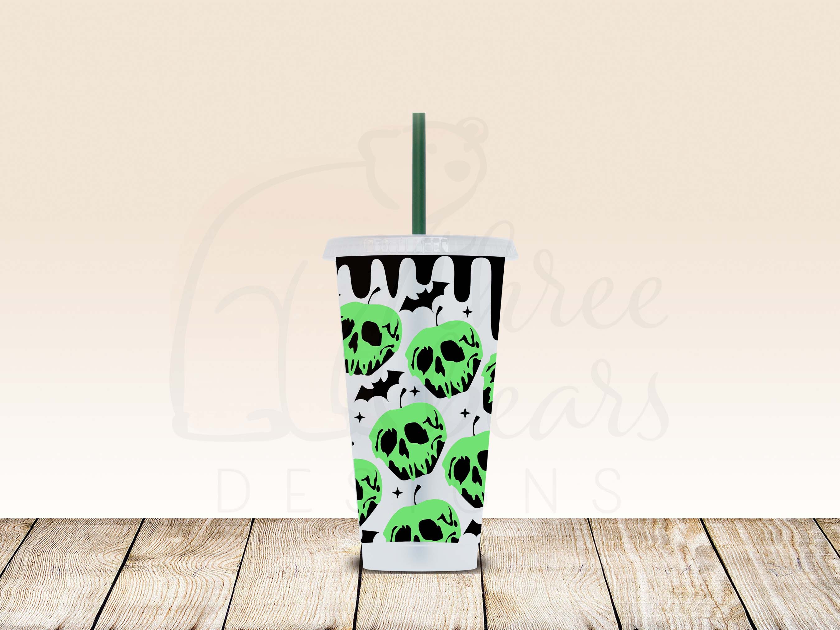 poison apple glow in the dark, 24oz cold cup, pale green and florescen –  neuroversecreations