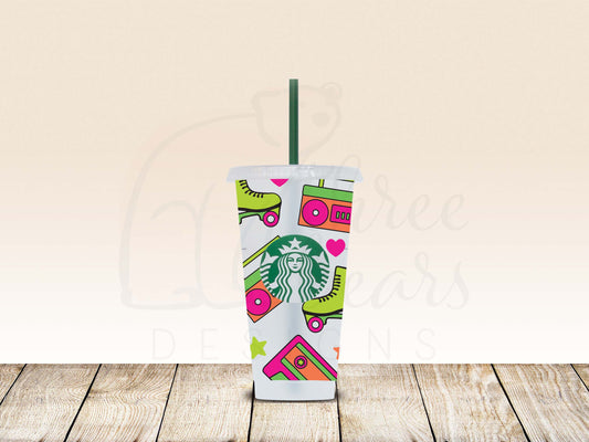 80s Retro 24oz Cold Cup w/Straw