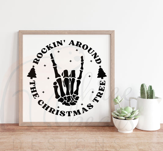 Rocking Around the Tree Shelf Sign