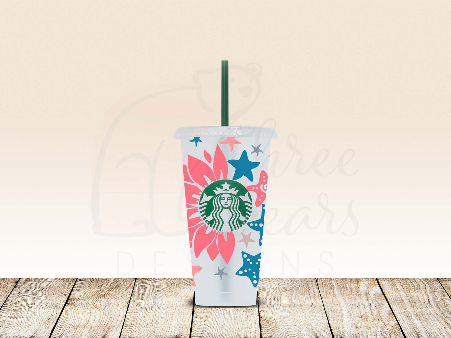 Starfish 24oz Cold Cup w/Straw