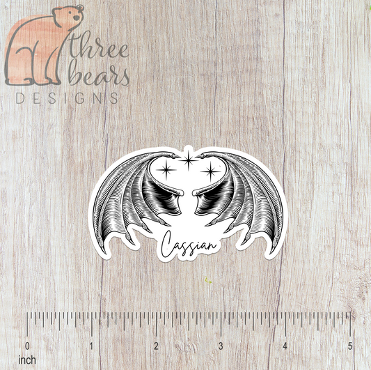 ACOTAR Cassian Wings Sticker — INDOOR USE ONLY