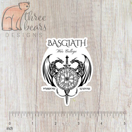 FW Basgiath War College Sticker — INDOOR USE ONLY