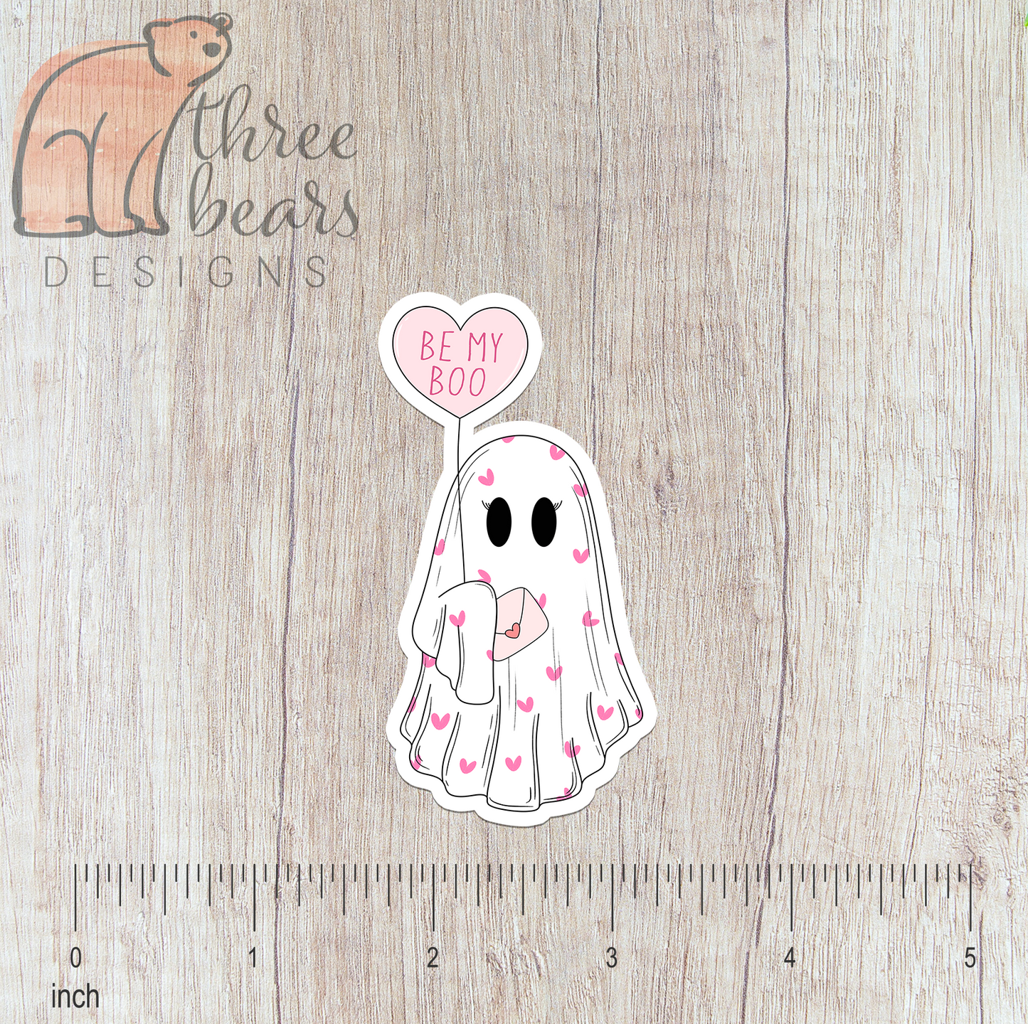 Ghost Be My Boo Valentine Sticker — INDOOR USE ONLY