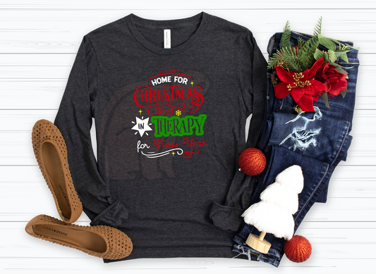 Christmas and Therapy Holiday Shirt