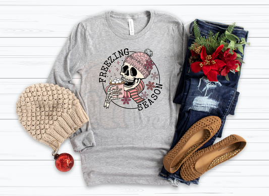 Skeleton Freezing Season Holiday Shirt