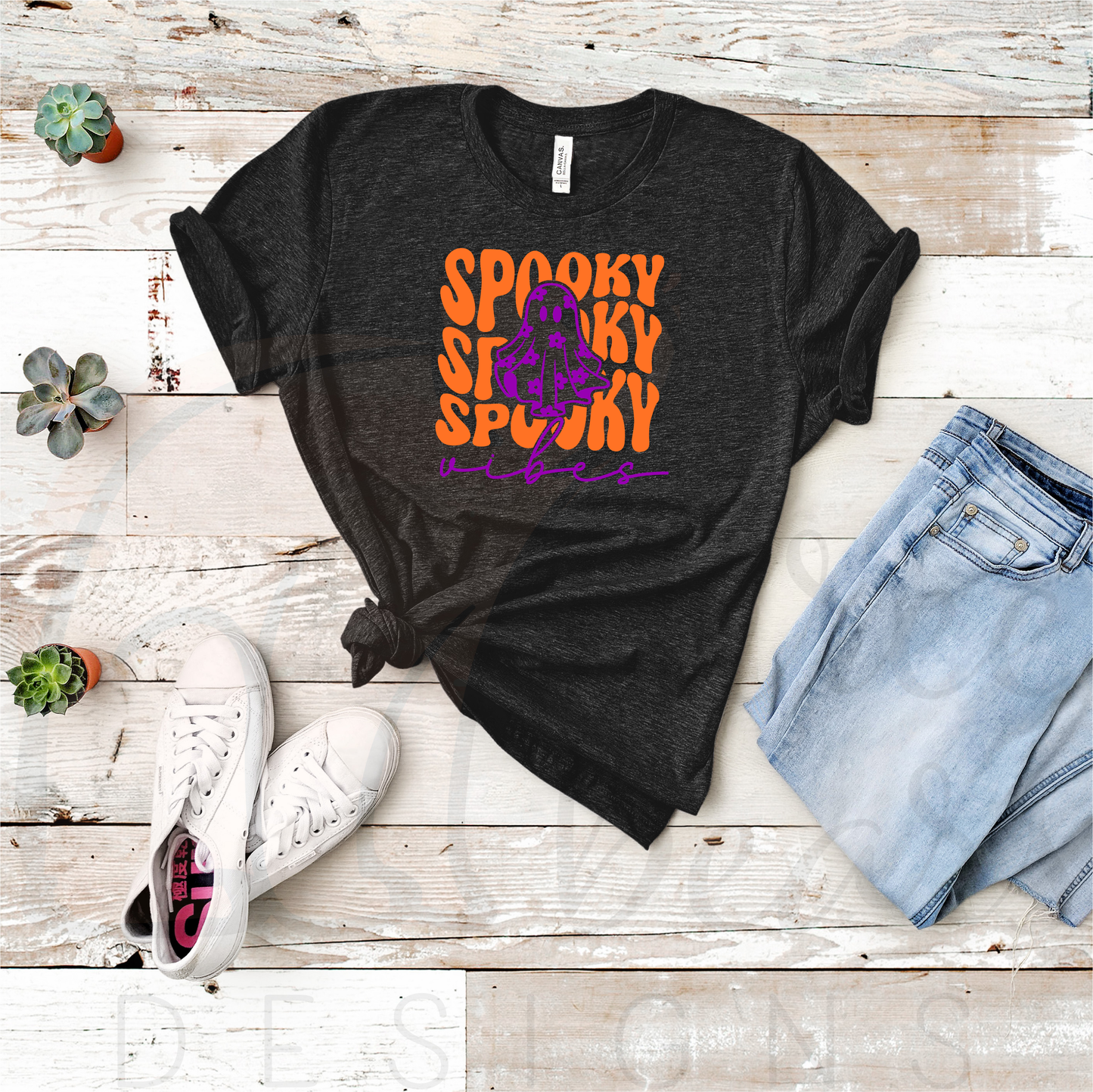 Spooky Vibes Ghost Shirt