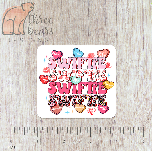 Swiftie Candy Hearts Sticker — INDOOR USE ONLY