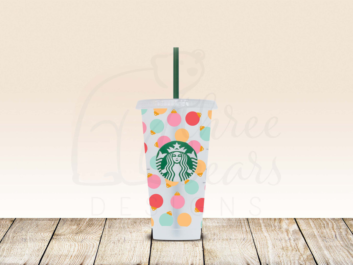 Bright Baubles 24oz Cold Cup w/Straw