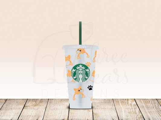 Corgi Butts 24oz Cold Cup w/Straw