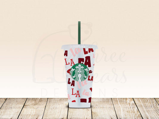 Fa La La Holiday 24oz Cold Cup w/Straw