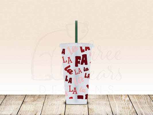 Fa La La Holiday 24oz Cold Cup w/Straw