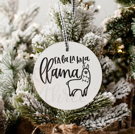 Fa La Llama Christmas Ornament