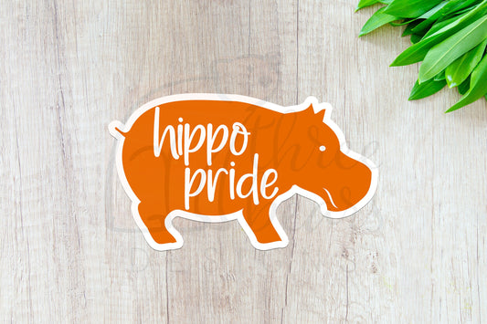 Hippo Pride Sticker — INDOOR USE ONLY