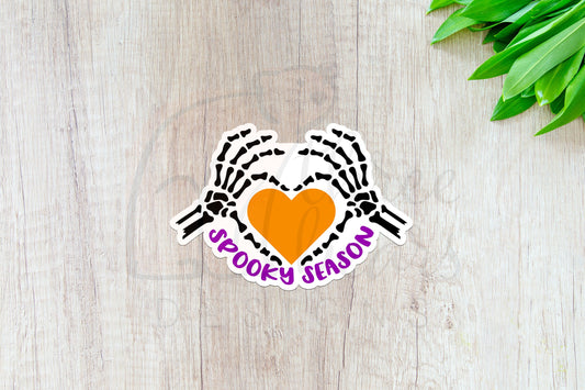 Skeleton Spooky Season Sticker — INDOOR USE ONLY