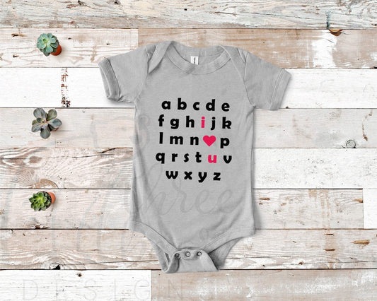 I Heart You Alphabet Valentine's Day Shirt