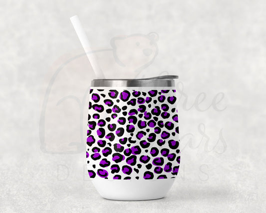 Colorful Cheetah Print Wine Tumbler