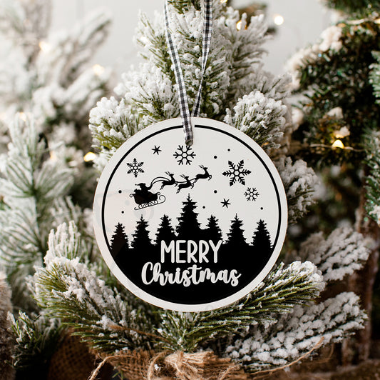 Merry Christmas Scene Christmas Ornament