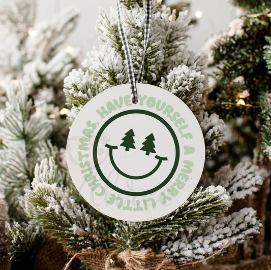 Smiley Merry Little Christmas Ornament