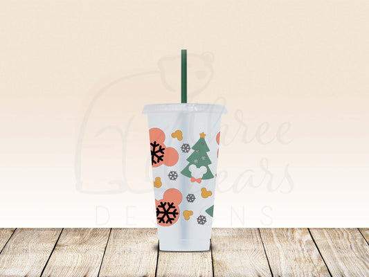 Trees & Ears 24oz Cold Cup w/Straw