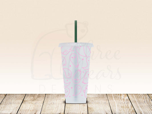 Smiling Ghosties 24oz Cold Cup w/Straw