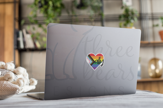 Pride Ally Heart Sticker — INDOOR USE ONLY