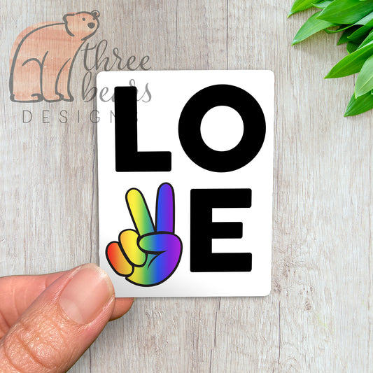 Pride LOVE Sticker — INDOOR USE ONLY