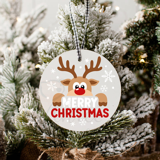 Reindeer Merry Christmas Ornament