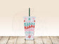 Retro Merry Christmas 24oz Cold Cup w/Straw