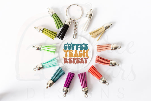 Coffee Teach Repeat Keychain