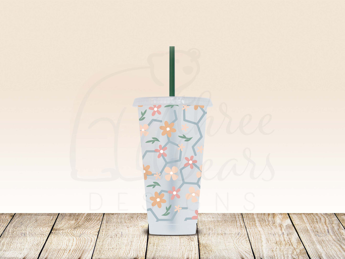 Serotonin Flowers 24oz Cold Cup w/Straw