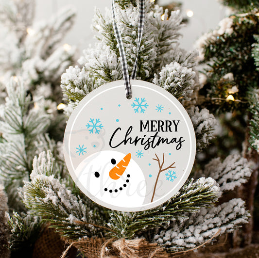 Snowman Merry Christmas Ornament