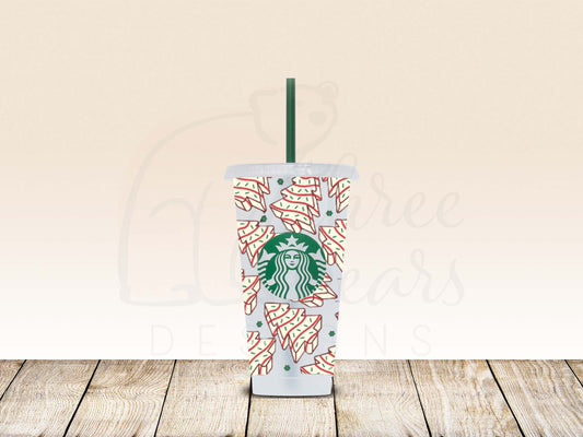 Dessert Lil Christmas Trees 24oz Cold Cup w/Straw