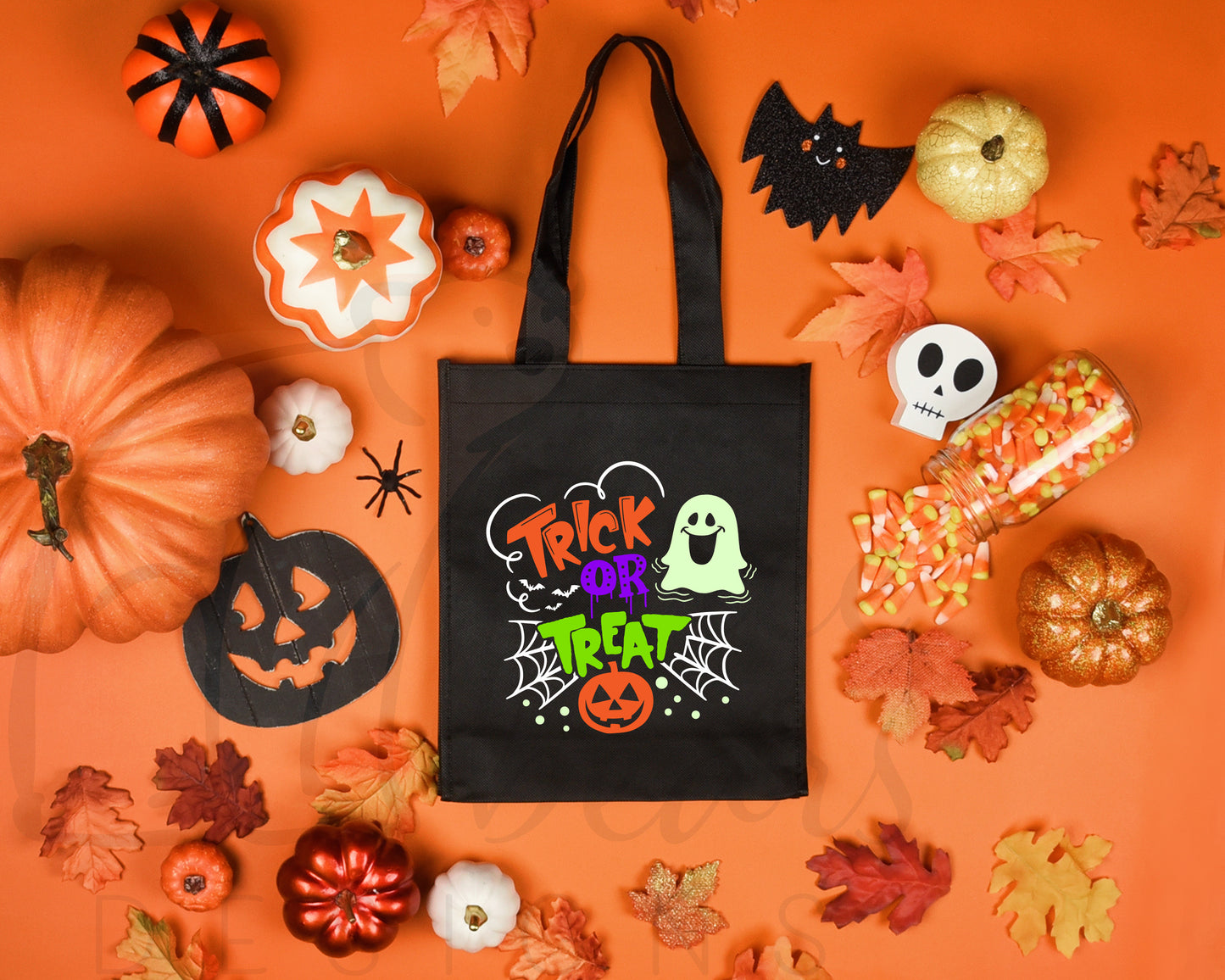 Glow in the Dark Trick or Treat Tote Bag