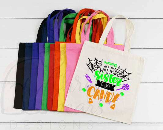 Trade Sister for Candy Trick or Treat Tote Bag